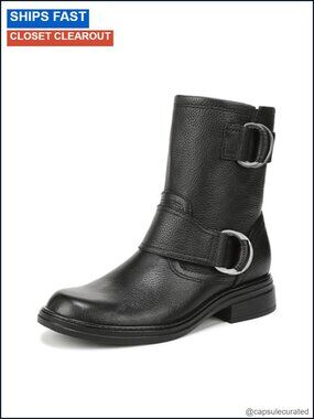 Women's Mid Calf Western Boots with Side Zip, Block Heel